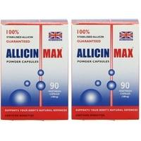 Allicin Max 90 Veg Caps (Pack of 2 - 180 Capsules) by Allicin