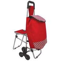 al shopping trolley with fold down seat