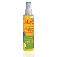 alba botanica hawaiian coconut dry tanning oil spf15