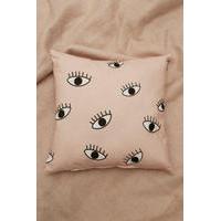 All Over Eyes Pink Cushion, YELLOW