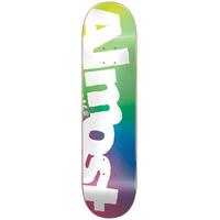 almost side pipe blurry hyb skateboard deck greenbluepink 825