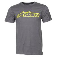 Alpinestars Blaze Classic T-Shirt - Charcoal/Hi Vis Yellow