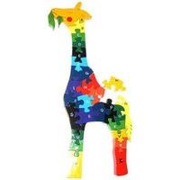 Alphabet Giraffe - Handcrafted Wooden Jigsaw Puzzle with Storage Bag