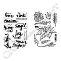 Altenew Poinsettia And Pine and Lyrical Script Stamp Collection 390569