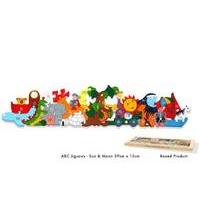 alphabet sun and moon handcrafted wooden puzzle includes storage bag