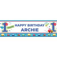 All Aboard 1st Birthday Personalised Party Banner