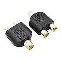 ALIP 0.1M 0.328FT RCA Female to 3RCA Female Audio Video TV Connector Free Shipping