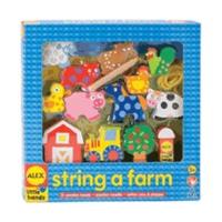 alex toys wooden stringing sets string a farm