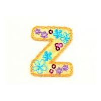 Alphabet Letter Embroidered Iron On Motif Applique 30mm x 35mm Multicoloured Letter Z