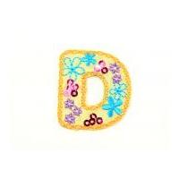 alphabet letter embroidered iron on motif applique 30mm x 35mm multico ...