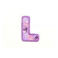 Alphabet Letter Embroidered Iron On Motif Applique 30mm x 35mm Multicoloured Letter L