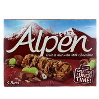 alpen fruit nut with chocolate cereal bar 5 pack