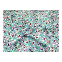 All Over Mini Floral Print Cotton Poplin Fabric Turquoise