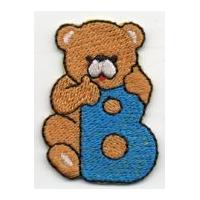 Alphabet Teddy Bear Iron On Motif Applique