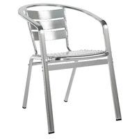 Aluminium Chair With Arms - Alluminium Silver