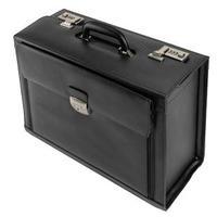 Alassio Ferrara Leather Pilot Case with Laptop Compartment Black 45045