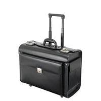 Alassio Silvana Leather Trolley Pilot Case with Laptop Compartment