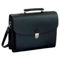 Alassio Forte Leather-look Briefcase with Shoulder Strap Black 92011