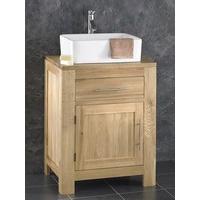 Alta 60cm Wide Solid Oak Single Door Bathroom Basin Cabinet