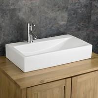 Altomura 66cm x 38cm Countertop Rectangular White Basin