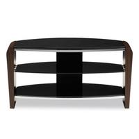 Alphason FRN8003 W Francium TV Cabinet 800mm Wide in Walnut Black Glas