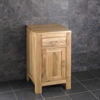 Alta Solid Oak 45cm Square Single Door Cloakroom Vanity Cabinet