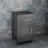 Alta Solid Oak Wenge 45cm Square One Door Vanity Cabinet - No Basin