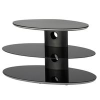 Alphason GRA3 800 TB Gradino 3 Shelf Pedestal Black Glass 800mm Wide