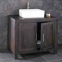 Alta Solid WENGE Oak 90cm Wide Double Door Bathroom Vanity Unit