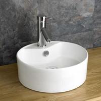 Almada 46.5cm Diameter Ceramic Countertop Round Bathroom Sink