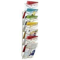 alba wall mounted 7 tier 7 pocket literature a4 holder chrome dd7m