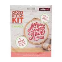 All You Need is Love Cross Stitch Hoop Kit
