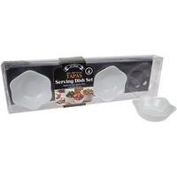 Al Fresco Super White Ceramic Tapas Food Serving Dish Bowl Sets (4 Piece