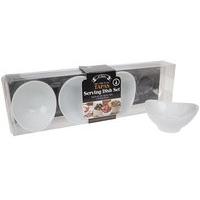 Al Fresco Super White Ceramic Tapas Food Serving Dish Bowl Sets (4 Piece Deep