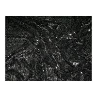 All over Sequins on Lace Spanish Dress Fabric Black
