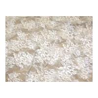 Alicia Double Scallop Fine Corded Couture Bridal Lace Fabric Ivory