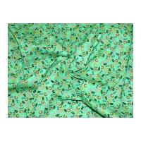 Alphabet Letters Print Polycotton Dress Fabric Green & Multicoloured