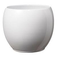 Alberta Round Ceramic White Plant Pot (H)13cm (Dia)15cm