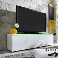 Alexis LCD TV Stand In White With Gloss Fronts And LED