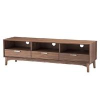 Alison Wooden Large TV Stand In Walnut With 3 Drawers