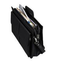 Alassio Multi-Section Zipped Document Case (Black)