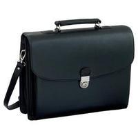 Alassio Forte Leather-look Briefcase with Shoulder Strap (Black)