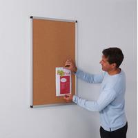 aluminium framed standard noticeboard cork 600mm x 900mm