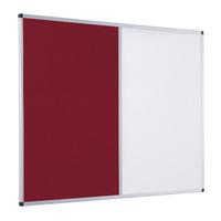 Aluminium Framed Dual Noticeboard Burgundy 900mm x 600mm