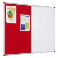 aluminium framed dual noticeboard grey 1800mm x 1200mm