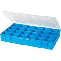 Alutec 611900 Polypropylene (PP) 24-Compartment Organiser Box, Component Storage Box, Blue