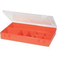Alutec 611700 Polypropylene (PP) 8-Compartment Organiser Box, Component Storage Box, Red