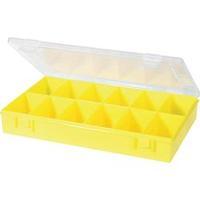 Alutec 611800 Polypropylene (PP) 12-Compartment Organiser Box, Component Storage Box, Yellow