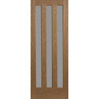 Alnwick Oak Veneer 3 Lite Obscure Glass Interior Door 78in x 30in x 35mm (1981 x 762mm)