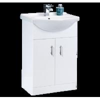 alpine 550mm vanity unit white gloss